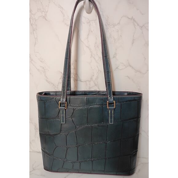 Dooney & Bourke Denison Dark Teal Shopper Tote - EUC - Picture 2 of 9